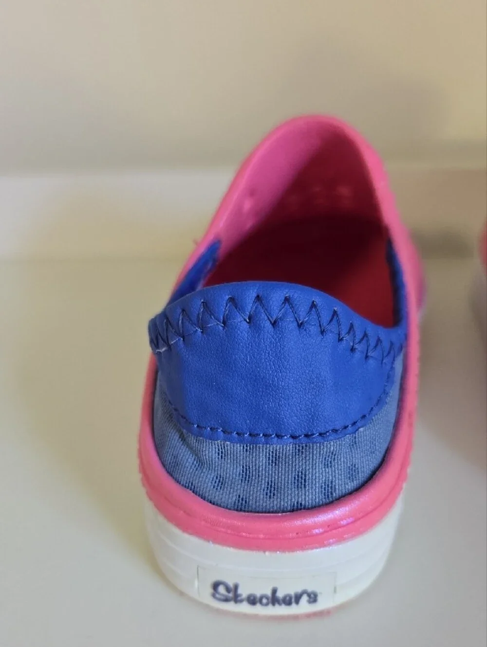 Skechers Kids Pink and Blue Slip-On Shoes EUC Size 10 Toddler